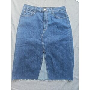 Joe's Jeans The Joplin First Step Collection Denim Skirt Stretch 30 Raw Hem Slit